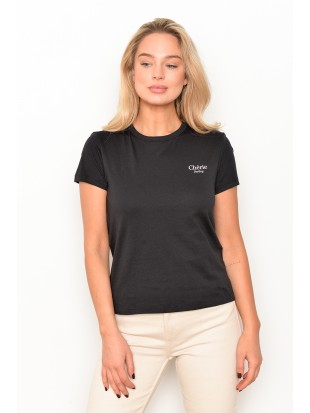 Jacqueline de young juodi marškinėliai moterims, drabužių parduotuvė