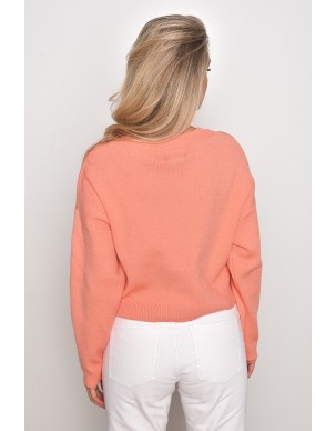 Oranžinės spalvos megztinis moterims, Pieces drabužiai